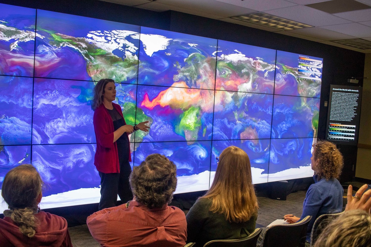Lori Perkins describes Scientific Visualization Studio resources during the first Earth to Sky Academy. A team from the Upper Delaware was one of four chosen to participate in the conference in 2019.